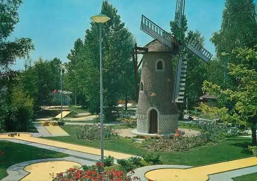 Golf & miniature golf related postcard Switzerland Cafe Florida wind mill Studen-biei