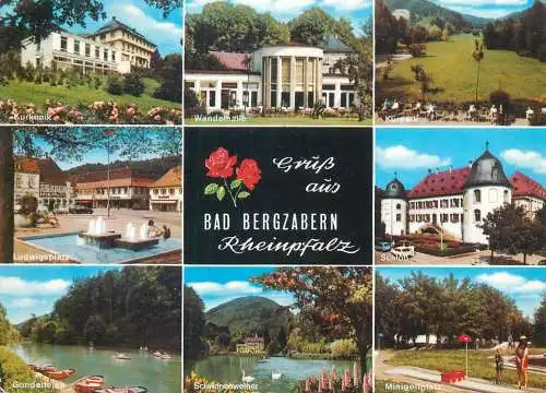 Golf & miniature golf related postcard Germany Bad Bergzabern multi view 1978