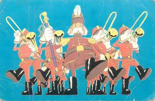 Comics Postcard funny humorous marching band drawing illustration