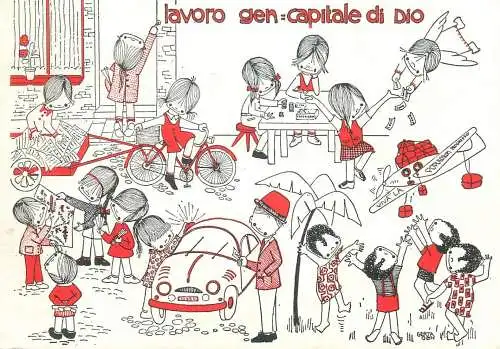Comics Postcard Lavoro Capitale di Dio Gerta Gen signed illustration rainbow series drawing