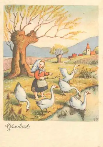 Comics Postcard Ganselinsel illustration drawing