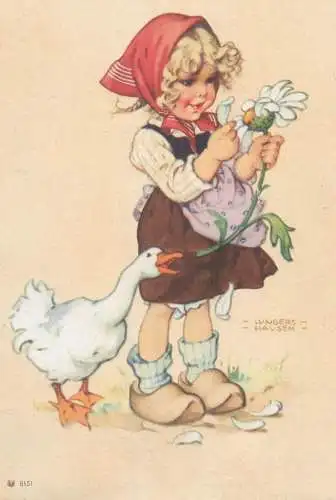 Comics Post card Ilse Wende Lunges Hausen illustration