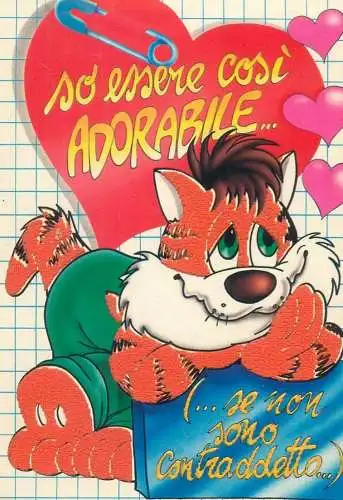 Comic humour Postcard adorable cat illustration