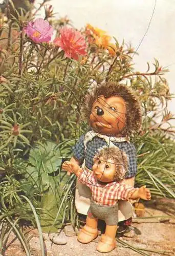 Comic humour Postcard mama hedgehog with little hedgehog
