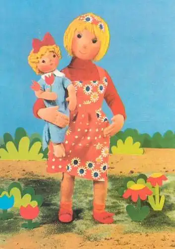 Comic humour Postcard Loutky puppets M. Ruzkova