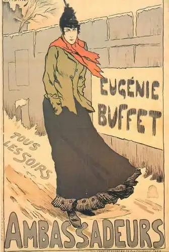 Advertising Postcard Metivet Eugenie Buffet Ambassadeurs 1893 poster