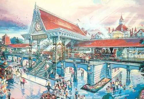 Advertising Postcard Euro Disney Main Street Station USA