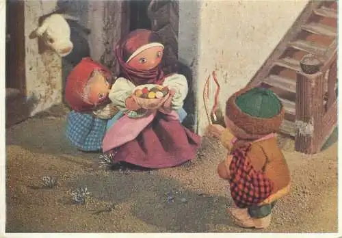 Easter greetings Postcard Spalicek puppet movie image by Jiri Trnka