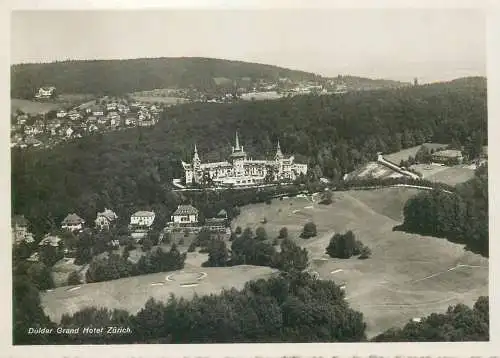Postcard Switzerland ZH Zurich Dulder Grand Hotel aerial