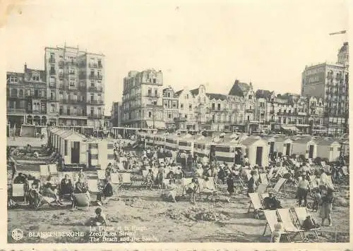 Postcard Belgium Brussels Blankenberghe the beach and the sands changing booth