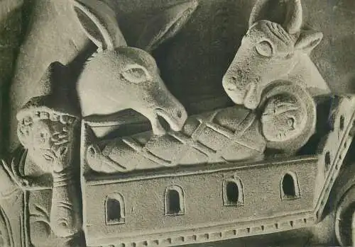 Postcard Germany Taufstein 1963 sculpture