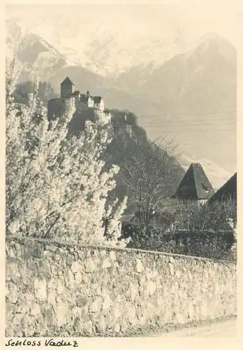 Postcard Liechtenstein Vaduz castle panorama