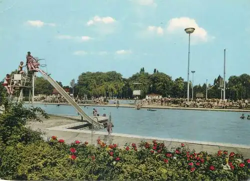 Postcard Germany Hamm Westfalia community pool