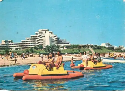 Postcard Romania Black Sea Aurora beach 1982 hydrobicycle