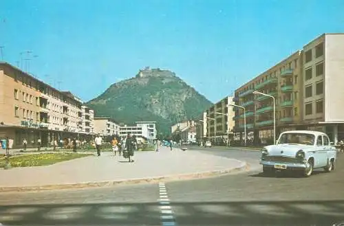 Postcard Romania Deva view towards citadel 1968