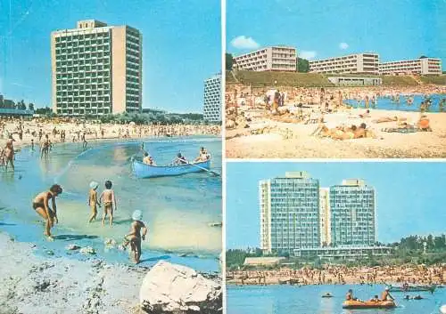 Postcard Romania Black Sea Saturn resort multi view 1985