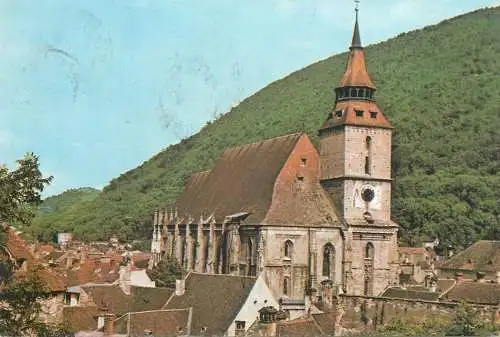 Postcard Romania Brasov black church 1975