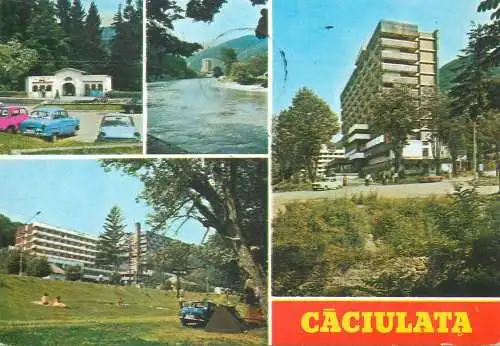 Postcard Romania Caciulata multi view 1979