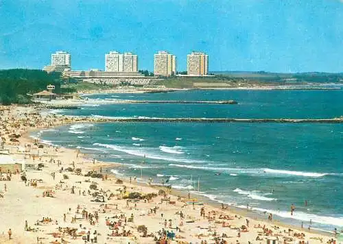 Postcard Romania Black Sea Neptun beach 1985