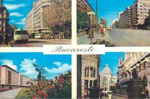 Postcard Romania Bucharest multi view 1966