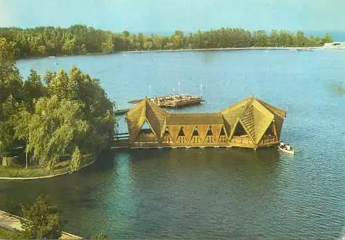 Postcard hotels restaurants Romania Black Sea Neptun island restaurant