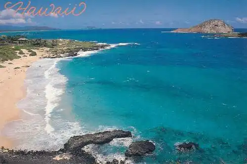 Postcard USA Hawaii aloha from Makapuubeach aerial