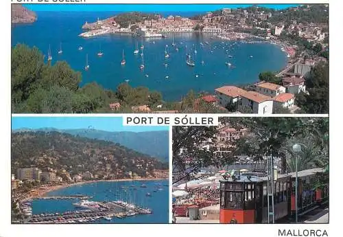 Postcard Spain > Islas Baleares > Mallorca Port de Soller train multi view
