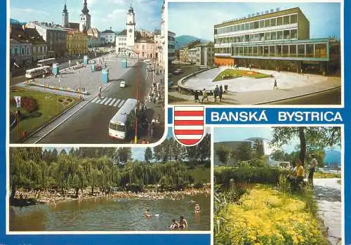 Postcard Slovakia Banská Bystrica multi view