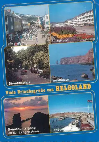 Postcard Germany Helgoland Roter Fels im Meer multi view