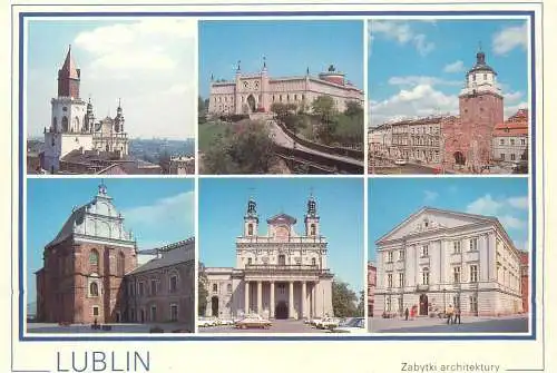 Postcard Poland Lublin multi view