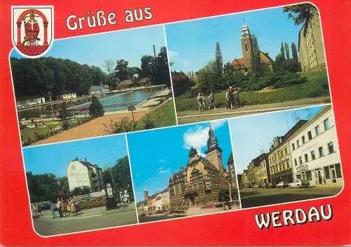 Postcard Germany Werdau multi view