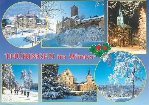 Postcard Germany Thuringen im winter multi view