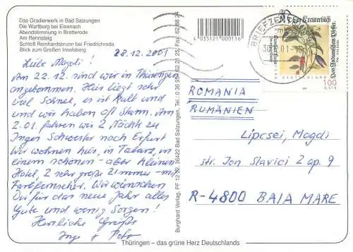 Postcard Germany Thuringen im winter multi view
