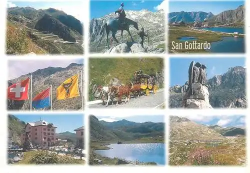 Postcard Switzerland San Gottardo multi view
