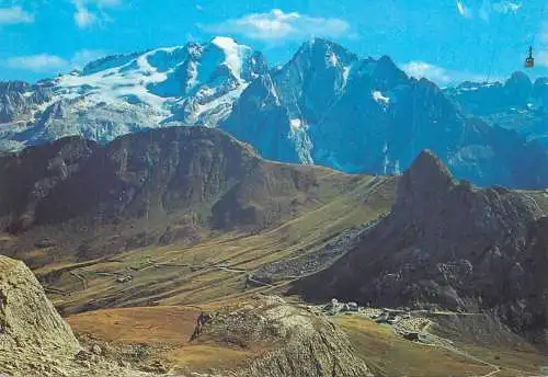 Postcard Italy Dolomii Passo Pordoi 2005 moountain view