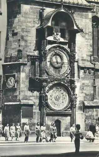 Postcard Czech Republic Prague the old town astronomical clock