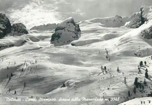 Postcard Italy Dolomiti Campi Sterminati ski slope