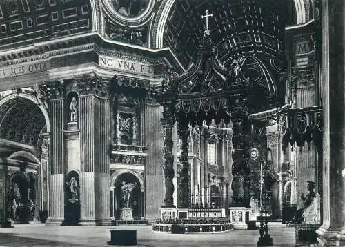 Postcard Italy Rome Chiesa di S Pietro interior