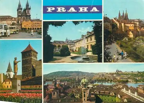 Postcard Czech Republic Prague multi view 1976