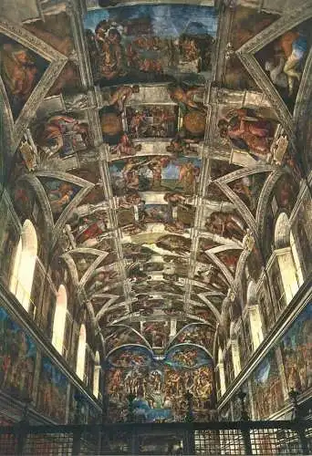 Postcard Italy (Rome) San Pietro basilica interior Sixtine chapel Vatican