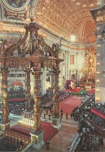 Postcard Italy (Rome) San Pietro basilica interior
