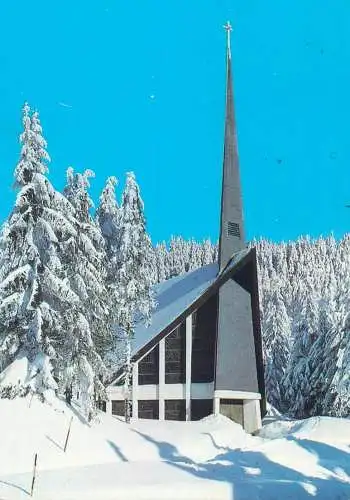 Postcard Germany St. Michaelskapelle Mummelsee winter scene chalet