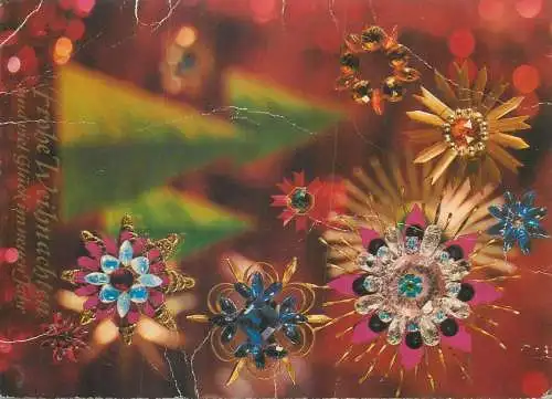 Winter Holidays greetings Postcard floral Christmas decorative ornaments