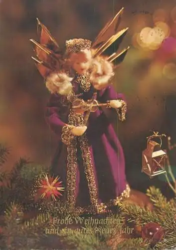 Winter Holidays greetings Post card miniature angel decoration ornament