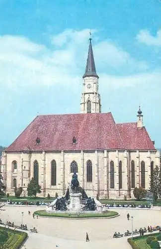 Postcard Romania Cluj St Mihail cathedral
