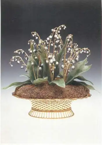 Postcard Flowers Faberge gold silver pearls diamonds jewelry Cartier