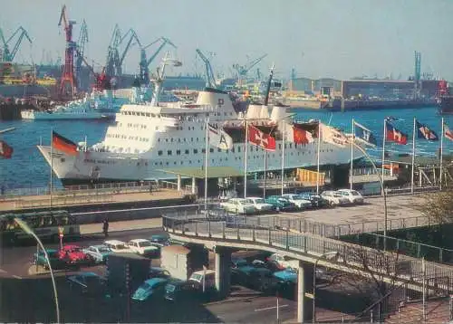 Postcard Transport cruise ship HamburgHochsee Fahrschidd Prinz Hamlet II port harbour