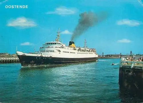 Postcard Transport cruise ship Oostende Dover Reine Astrid Belgium