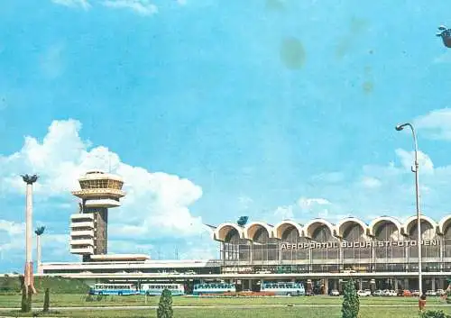 Postcard Transport airport Bucharest Romania 1993