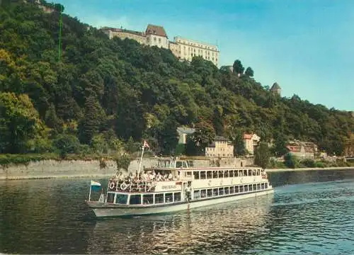 Postcard Transport cruise ships Germany Regensburg Passau